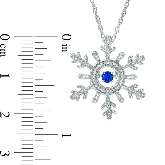 Unstoppable Love™ Lab-Created Blue Sapphire and Diamond Accent Snowflake Pendant in Sterling Silver