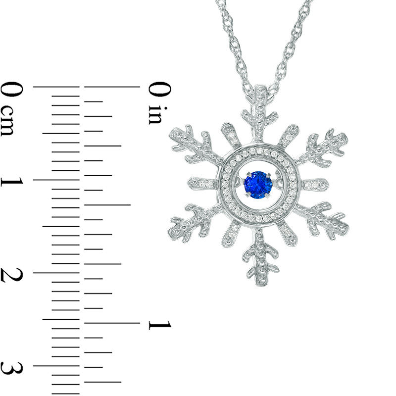 Unstoppable Love™ Lab-Created Blue Sapphire and Diamond Accent Snowflake Pendant in Sterling Silver|Peoples Jewellers