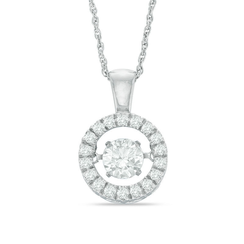 Unstoppable Love™ 6.5mm Lab-Created White Sapphire Circle Pendant in Sterling Silver|Peoples Jewellers