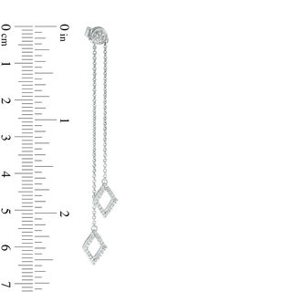 0.23 CT. T.W. Diamond Two Strand Kite Shaped Drop Earrings in 10K White Gold