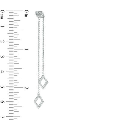 0.23 CT. T.W. Diamond Two Strand Kite Shaped Drop Earrings in 10K White Gold