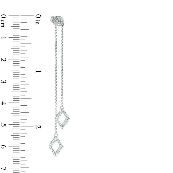 0.23 CT. T.W. Diamond Two Strand Kite Shaped Drop Earrings in 10K White Gold