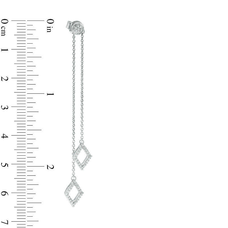 0.23 CT. T.W. Diamond Two Strand Kite Shaped Drop Earrings in 10K White Gold|Peoples Jewellers