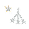 0.15 CT. T.W. Diamond Star Front/Back Earrings in Sterling Silver and 10K Gold