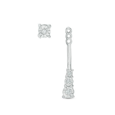 0.15 CT. T.W. Diamond Vertical Front/Back Earrings in 10K Gold