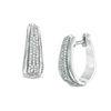 Thumbnail Image 0 of 0.30 CT. T.W. Diamond Hoop Earrings with in Sterling Silver