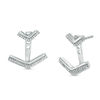 0.11 CT. T.W. Diamond Chevron Front/Back Earrings in Sterling Silver