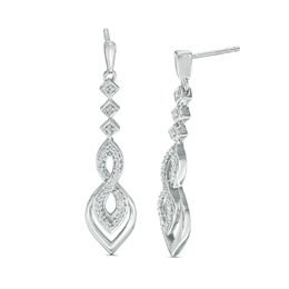 0.18 CT. T.W. Diamond Infinity Flame Drop Earrings in Sterling Silver