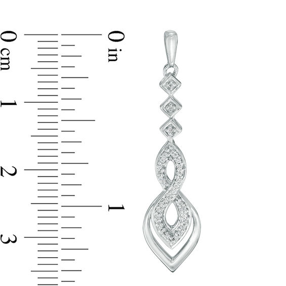 0.18 CT. T.W. Diamond Infinity Flame Drop Earrings in Sterling Silver