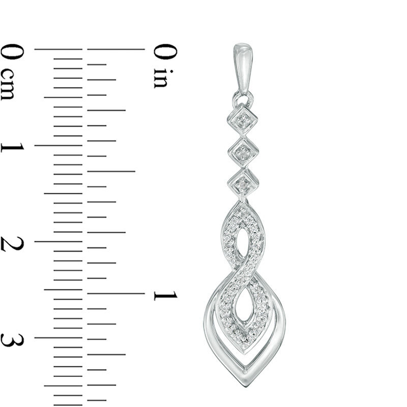 0.18 CT. T.W. Diamond Infinity Flame Drop Earrings in Sterling Silver|Peoples Jewellers