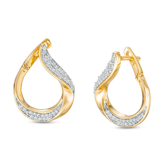 0.31 CT. T.W. Diamond Flat Front Twist Earrings in 10K Gold