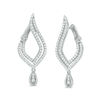 0.95 CT. T.W. Diamond Flame Drop Earrings in 10K White Gold