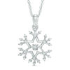 Unstoppable Love™ 0.11 CT. T.W. Diamond Snowflake Pendant in 10K White Gold