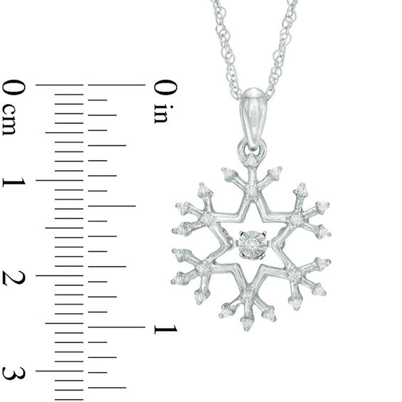 Unstoppable Love™ 0.11 CT. T.W. Diamond Snowflake Pendant in 10K White Gold