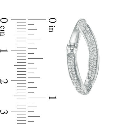 0.45 CT. T.W. Diamond Twist Hoop Earrings in 10K White Gold