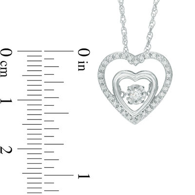 Unstoppable Love™ 0.15 CT. T.W. Diamond Double Heart Pendant in 10K White Gold