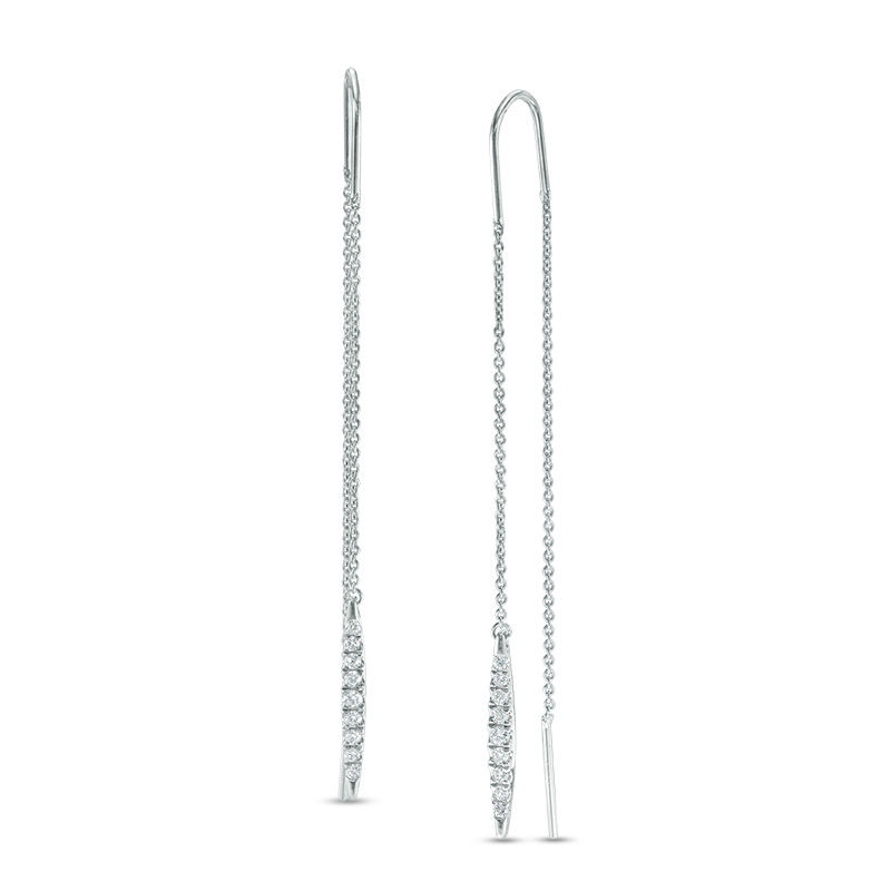 0.30 CT. T.W. Diamond Marquise Linear Threader Earrings in Sterling Silver|Peoples Jewellers