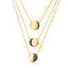 0.18 CT. T.W. Black Diamond Moon Triple Strand Necklace in Sterling Silver and 14K Gold Plate - 28"