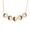 0.15 CT. T.W. Black Diamond Moon Phase Necklace in Sterling Silver and 14K Gold Plate - 16"