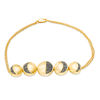 Thumbnail Image 0 of 0.15 CT. T.W. Black Diamond Moon Double Strand Bracelet in Sterling Silver and 14K Gold Plate - 7.5"