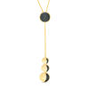 0.23 CT. T.W. Black Diamond Three Moon Lariat Necklace in Sterling Silver and 14K Gold Plate - 38"