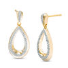 Thumbnail Image 0 of 0.15 CT. T.W. Diamond Open Teardrop Earrings in 10K Gold