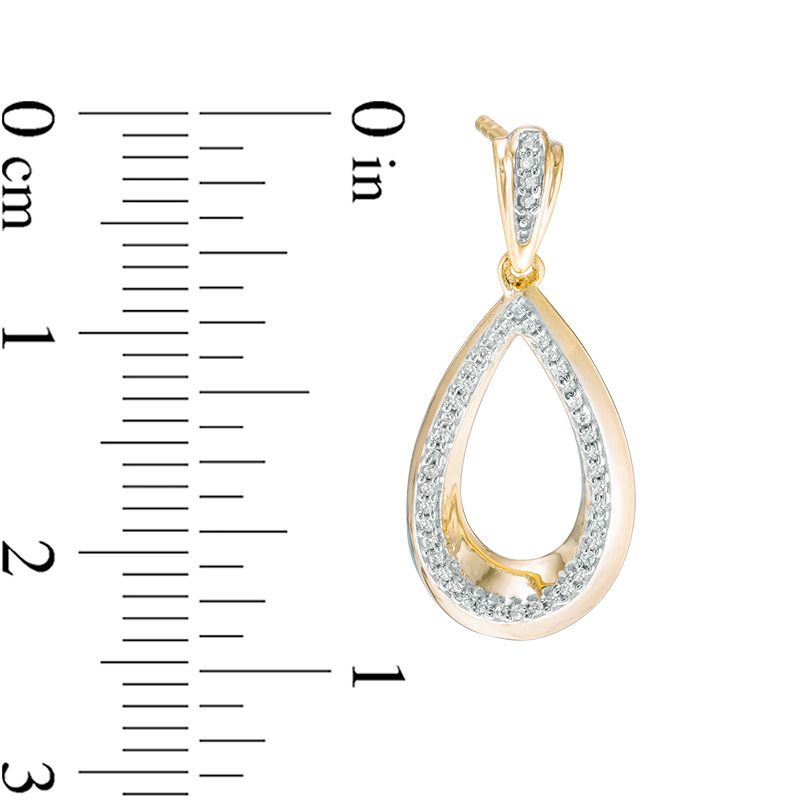 0.15 CT. T.W. Diamond Open Teardrop Earrings in 10K Gold|Peoples Jewellers