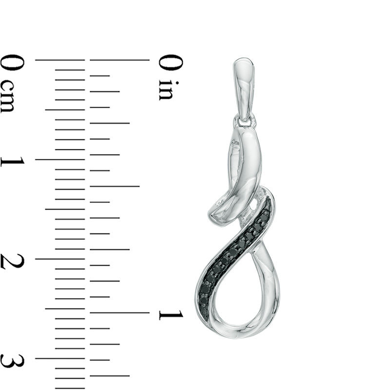 0.09 CT. T.W. Black Diamond Twist Drop Earrings in Sterling Silver|Peoples Jewellers