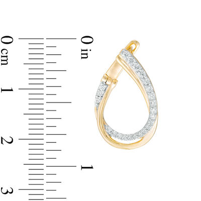 0.45 CT. T.W. Diamond Flat Front Twist Hoop Earrings in 10K Gold