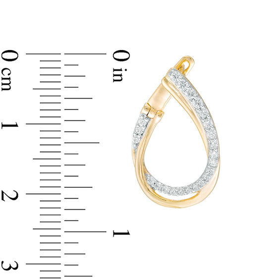 0.45 CT. T.W. Diamond Flat Front Twist Hoop Earrings in 10K Gold