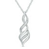 Diamond Accent Flame Pendant in 10K White Gold