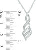 Diamond Accent Flame Pendant in 10K White Gold