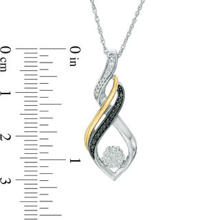 0.09 CT. T.W. Enhanced Black and White Diamond Twist Pendant in Sterling Silver and 10K Gold