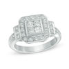 0.95 CT. T.W. Quad Princess-Cut Diamond Frame Collar Engagement Ring in 10K White Gold