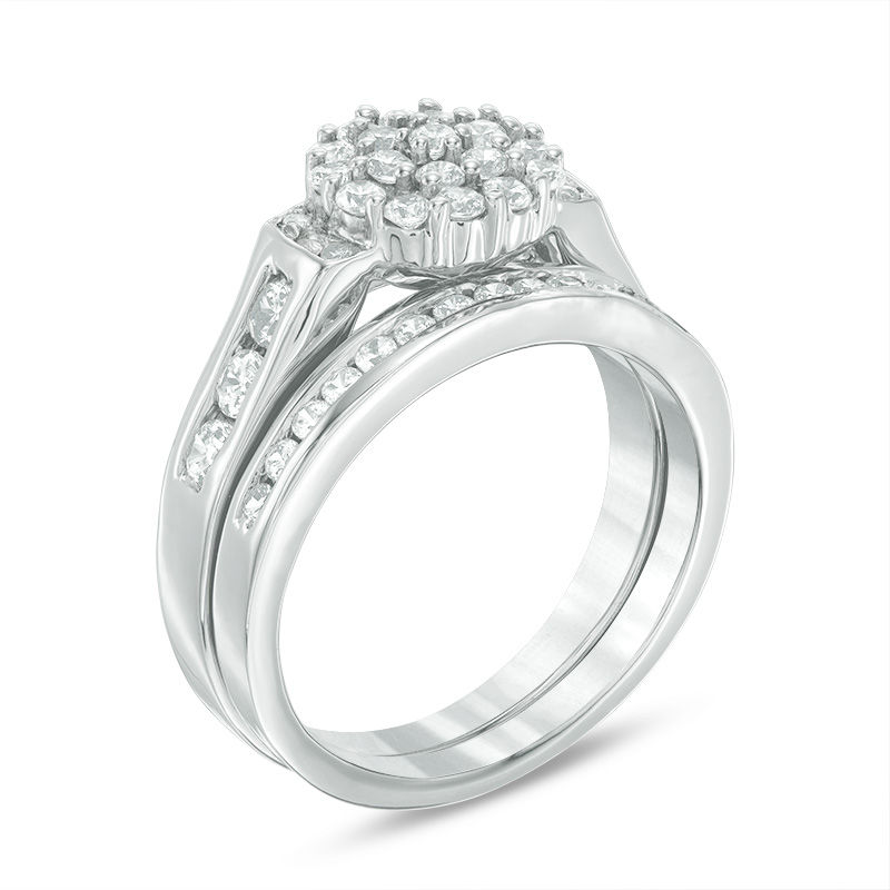 0.95 CT. T.W. Composite Diamond Collar Bridal Set in 10K White Gold|Peoples Jewellers
