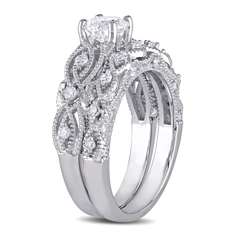 1.26 CT. T.W. Diamond Vintage-Style Bridal Set in 10K White Gold|Peoples Jewellers