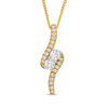 Thumbnail Image 1 of Ever Us™ 0.50 CT. T.W. Two-Stone Diamond Bypass Pendant in 14K Gold - 19&quot;