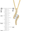 Thumbnail Image 4 of Ever Us™ 0.50 CT. T.W. Two-Stone Diamond Bypass Pendant in 14K Gold - 19&quot;