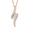 Thumbnail Image 1 of Ever Us™ 1.00 CT. T.W. Two-Stone Diamond Bypass Pendant in 14K Rose Gold - 19&quot;