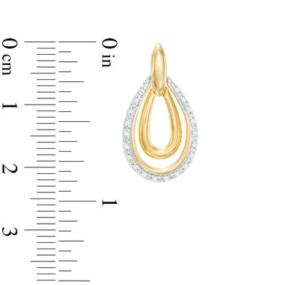 0.11 CT. T.W. Diamond Double Teardrop Earrings in 10K Gold