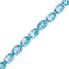 Thumbnail Image 0 of Oval Swiss Blue Topaz Tennis Bracelet in Sterling Silver - 7.5"