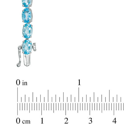 Oval Swiss Blue Topaz Tennis Bracelet in Sterling Silver - 7.5"