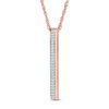 Diamond Accent Vertical Bar Pendant in 10K Rose Gold