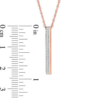 Diamond Accent Vertical Bar Pendant in 10K Rose Gold