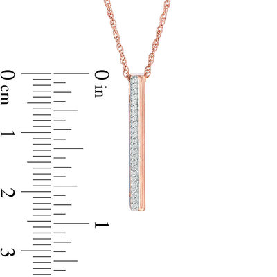 Diamond Accent Vertical Bar Pendant in 10K Rose Gold