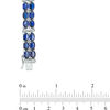 Thumbnail Image 2 of Oval Lab-Created Blue and White Sapphire Double Row Bracelet in Sterling Silver - 7.25