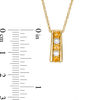 Alternating Citrine and Lab-Created White Sapphire Pendant and Hoop Earrings Set in Sterling Silver with 14K Gold Plate