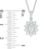 Oval Lab-Created White Sapphire Starburst Pendant in Sterling Silver