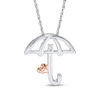 Thumbnail Image 0 of Diamond Accent Umbrella with Heart Pendant in Sterling Silver and 10K Rose Gold