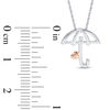 Thumbnail Image 1 of Diamond Accent Umbrella with Heart Pendant in Sterling Silver and 10K Rose Gold